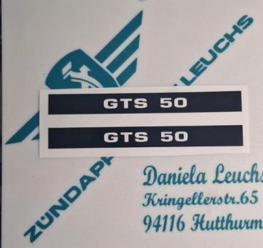 Zündapp Aufkleber 2 x GTS 50 Schwarz / Weiß Typ 517 517-10.215
